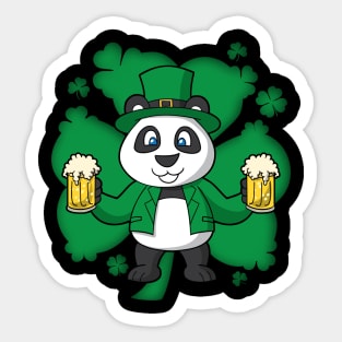Irish Panda Beers Shamrock St Patricks Day Sticker